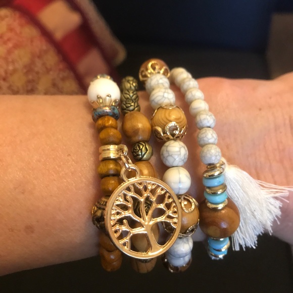 NWOT Bohemian Family Tree Bracelet four piece set - Picture 5 of 8